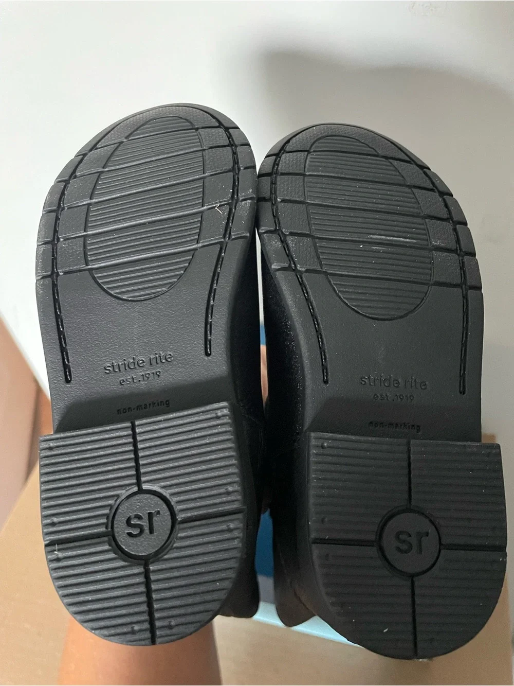 Stride Rite Sr Lizz Black Shimmer Boots Toddler Girl Zip Stars Mid Calf NEW Box